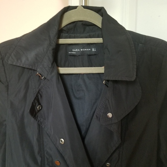 Zara Black NWOT Womem Raincoat - Picture 2 of 4